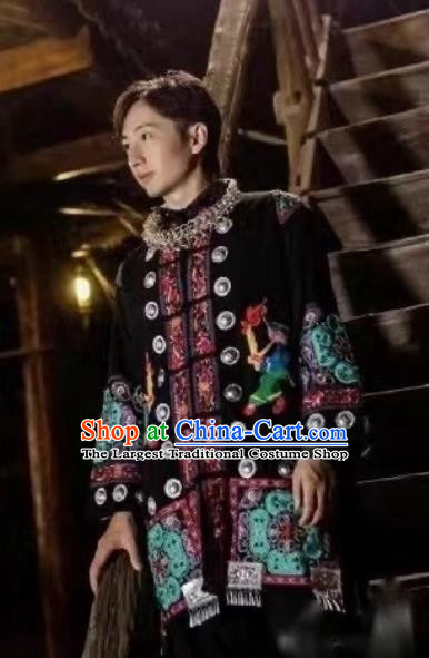 Ethnic Minority Dong Zhuang Miao Costume Male Stage Performance National Costume