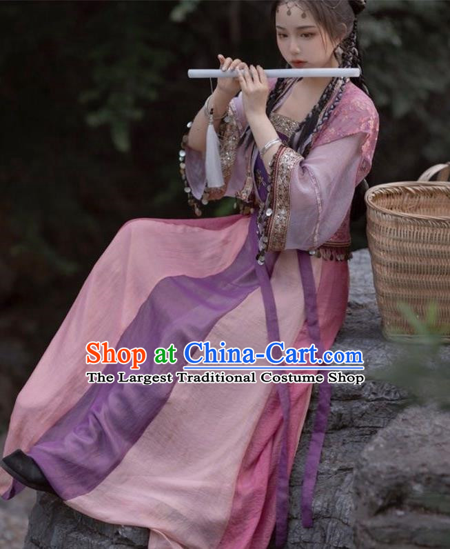 Zixuan Hanfu Women Song Dynasty Short Pair Of Cardigans With Slings And Half Sleeved Vests Twelve Torn Skirts