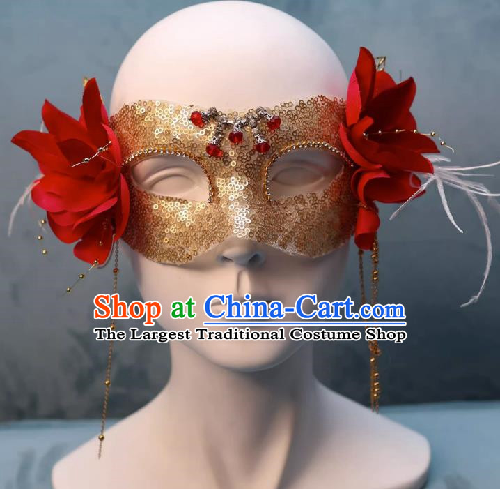 Christmas Red Mask Half Face Show Sexy Wedding Mask Masquerade Party Halloween