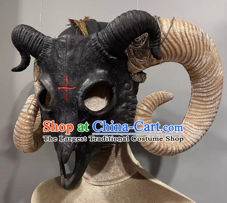 Horn Cosplay Headgear Show Halloween Carnival Dark Demon Horn Mask Party