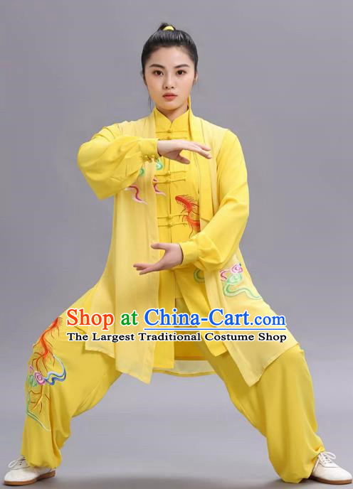 Tai Chi Three Piece Suit Caifeng Spring And Summer Performance Clothing Qigong Practice Middle Aged And Elderly Tai Chi Competition Clothing Female