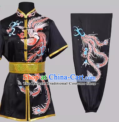 Martial Arts Nanquan Changquan Practice Children Competition Performance Colorful Clothes Embroidered Red Phoenix Black Men And Women Adults