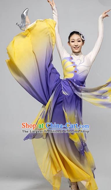 Classical Dance Dream Butterfly Flying Gradient Fan Dance Performance Costume