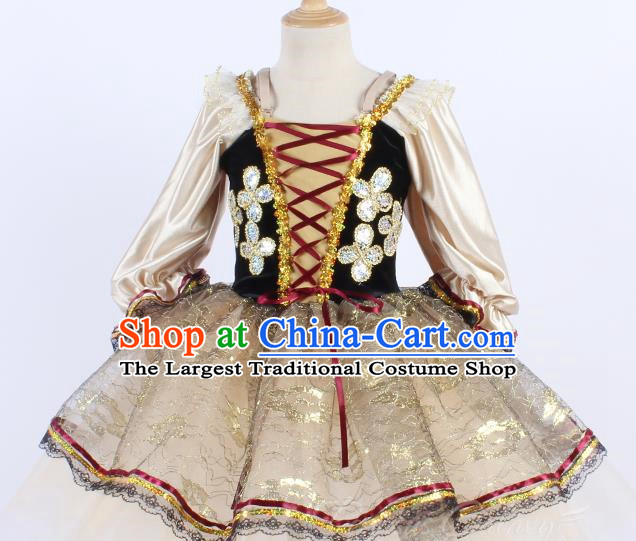 Lace Court Style Children Female Long And Short Ballet Dance Skirt Gauze Skirt Stage Performance Costume