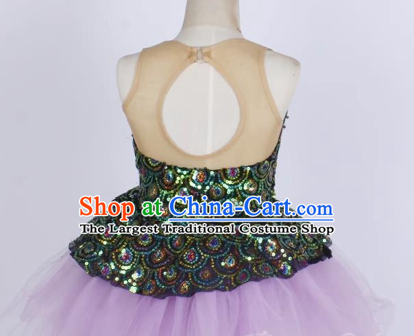 Children Princess Dress Mermaid Sequin Costume Stage Dress Fluffy Gauze Skirt