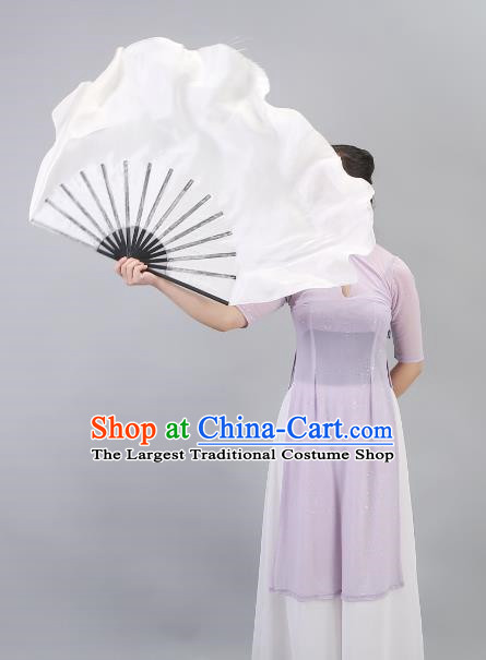 Jiaozhou Yangko Fan Dance Special White Silk Fan Cuihu Fan Jiaozhou Yangko Fan Chinese Style Dance