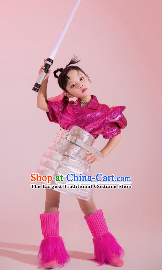 Girls Tech Sensing Trendy Clothing Yuan Universe Wind Model Catwalk Punk Cyber Pink Future Wind Children Costumes