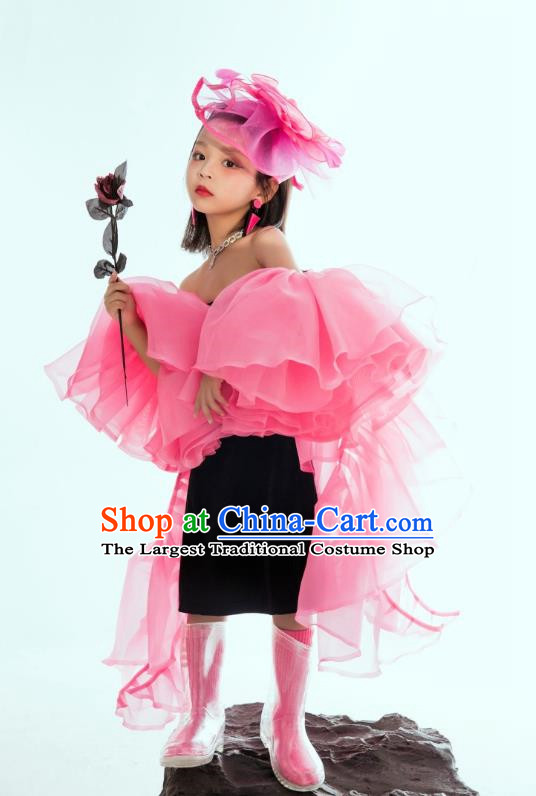 Girls Fashion Personality T Stage Catwalk Fashion Clothing Stage Performance Competition Children Model Photography Clothing Suit