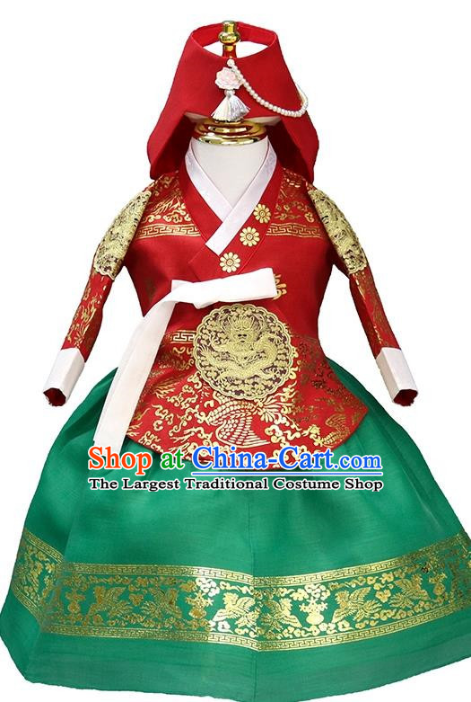 High End Children Hanbok Bronzing National Style Girl 100 Day Birthday Dress