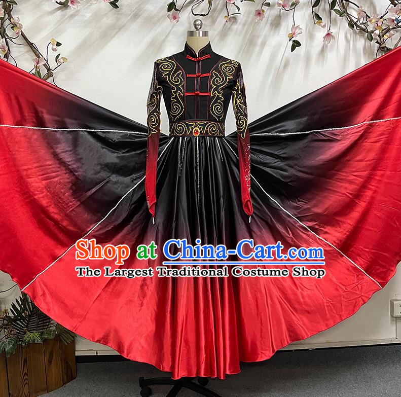 Art Test Big Skirt Ethnic Performance Costume China Mongolian Dance Art Test Practice Elegant Big Swing Costume