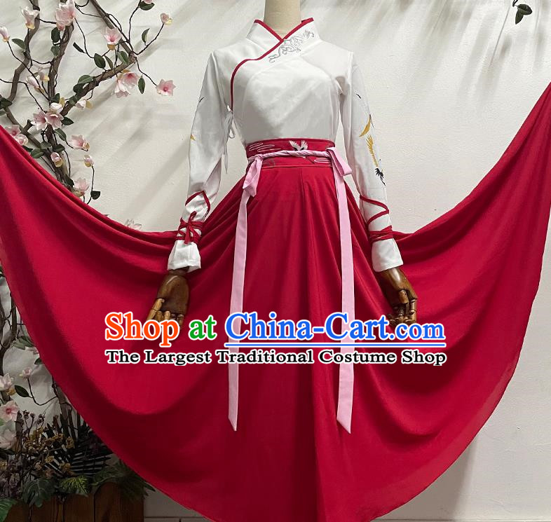 China Classical Dance Book Simple Simple Solid Color Elegant Long Skirt Practice Ancient Style Dance Costume