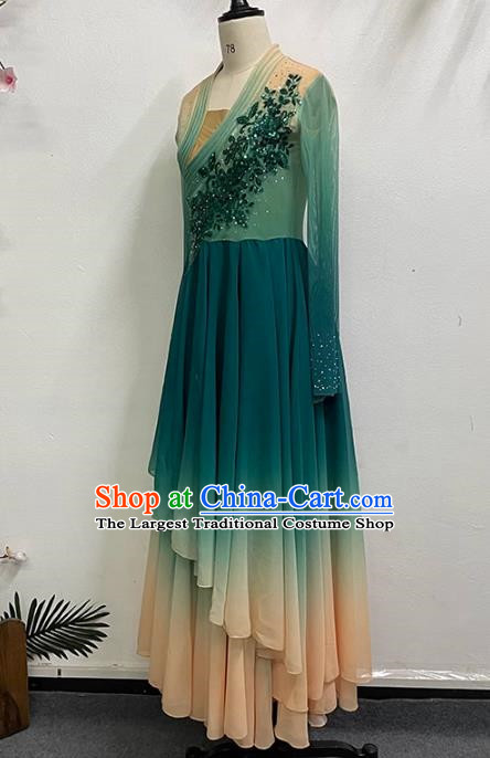 China Classical Dance Clothing Female Elegant Self Cultivation Large Skirt Gradient Color Performance Clothing Art Examination Clothing Performance Clothing