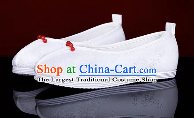 Brocade Plum Orchid Bamboo Silk Jacquard Hanfu Shoes Women Ancient Cloth Shoes