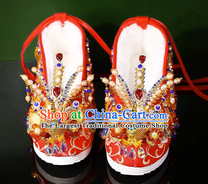 Phoenix Wedding Shoes Heavy Industry Embroidered Shoes Wedding Shoes Women Chinese Style