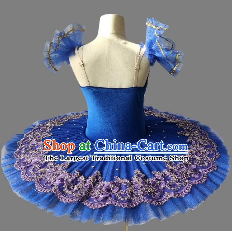 Professional Ballet Skirt Girls TUTU Skirt Sleeping Beauty Little Swan Costume Blue Performance Costume