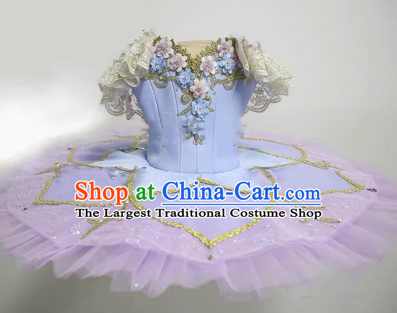 Children Flower Fairy Sleeping Beauty Professional Ballet Skirt Costumes Girls Ballet TUTU Gauze Skirt Petit Skirt