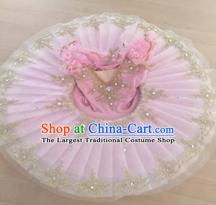 Pink Ballet Skirt TUTU Children Tutu Skirt Swan Lake Dance Sling Gauze Skirt Little Swan Female Performance Costume