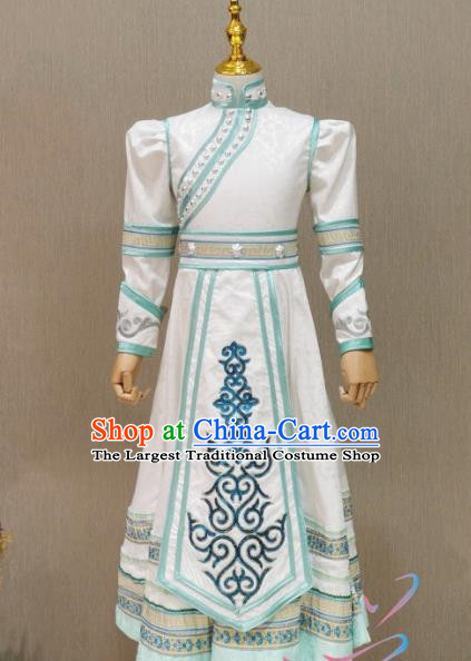 Blue Children Mongolian Dance Costume Happy Sunshine Girl Solo Mongolian Costume Female Skirt