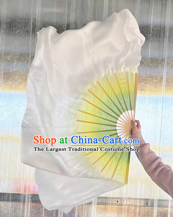 China Women Group Dancing Fan Handmade Yangko Dance Pure Silk Fan Classical Dance Folding Fan