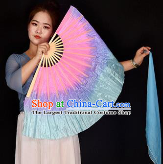 China Handmade Fan Yangko Dance Fan Folk Dance Colorful Fan Women Group Dance Ribbon Fan