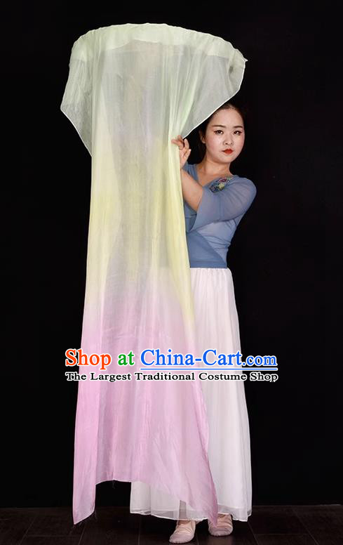China Handmade Long Ribbon Fan Yangko Dance Fan Folk Dance Silk Fan Women Group Dance Fan