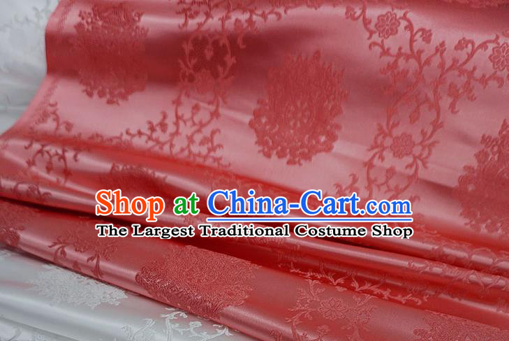 China Traditional Brocade Fabric Hanfu Ancient Costume Cloth Watermelon Red Drapery