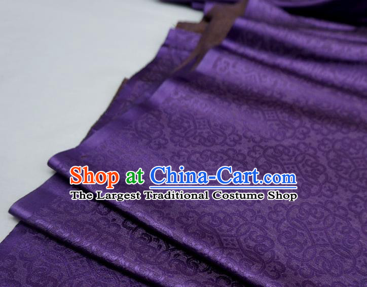 Purple China Classical Good Luck Pattern Design Cloth Tang Dynasty Hanfu Drapery Traditional Brocade Fabric