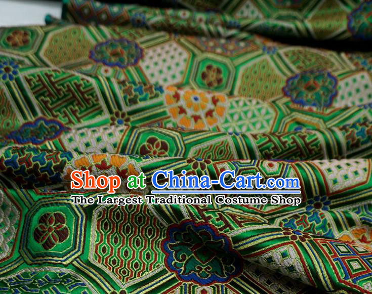 Green China Traditional Brocade Fabric Classical Lucky Pattern Design Cloth Tang Suit Drapery