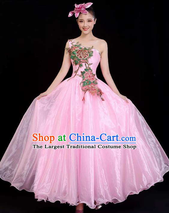 Opening Dance Big Swing Skirt Modern Dance Costume Chorus Costume Pink 540 Swing Costume Female Dancer