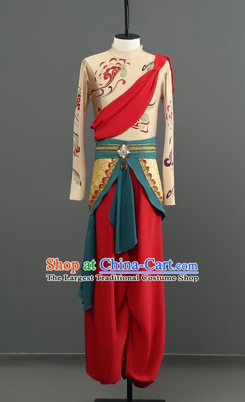 Dunhuang Dance Costume Feitian Hanfu Shibi Juexiang Dance Costume Paper Fan Scholar Classical Dance Performance Costume For Men And Women