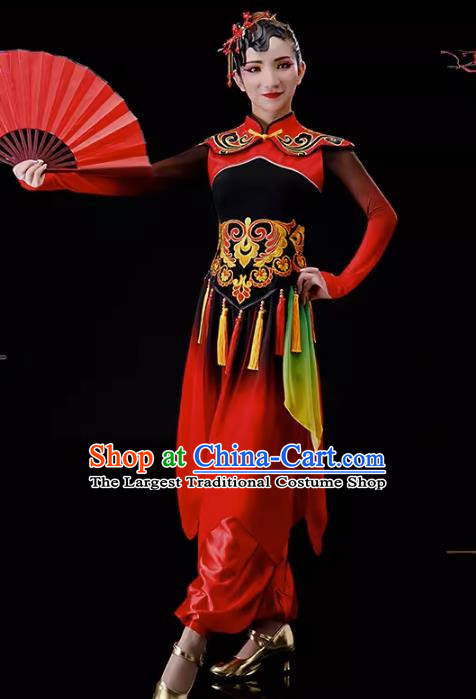 Drum Performance Costumes Gongs And Drums Performance Costumes Women Square Dance Costume Suit Yangko Costume Fan Dance Costume