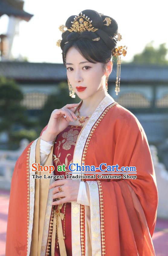 China Romantic Drama New Life Begins Court Mistress Zhao Fangru Red Dresses Ancient Princess Consort Costumes