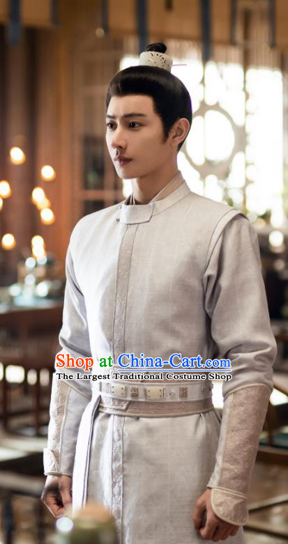 China Ancient Young Childe Garment Costumes Mystery TV Series Young Blood Song Dynasty Scholar Wang Kuan Clothing