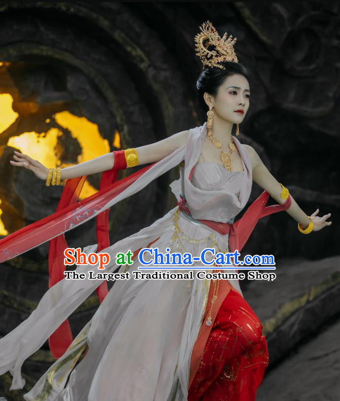 China Xianxia Drama Till The End of The Moon Goddess Ye Xiwu Dress Ancient Fairy Garment Costumes