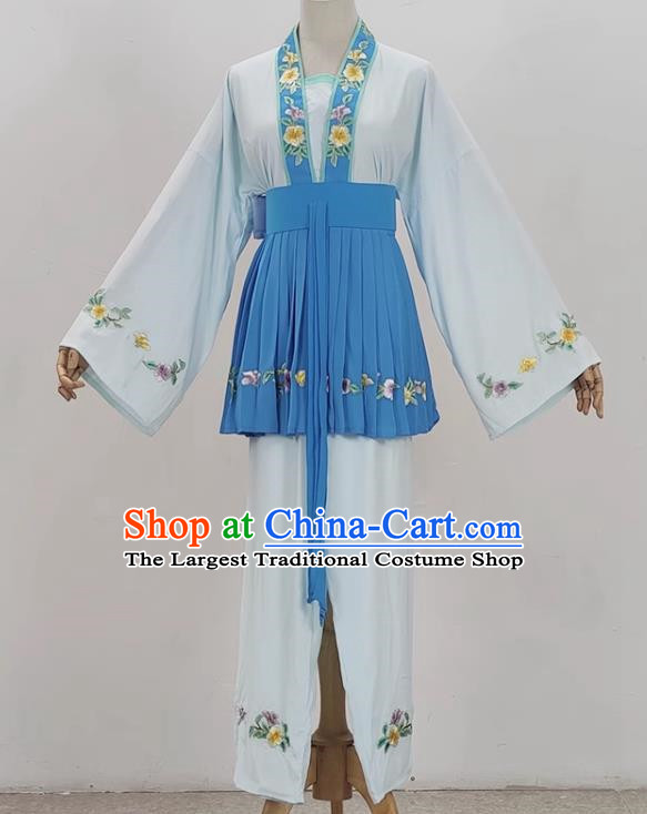 Light Blue Opera Maid Costume Ancient Costume Shaoxing Opera Huangmei Opera Costume Fifth Birthday Maid Costume Stage Performance Costume