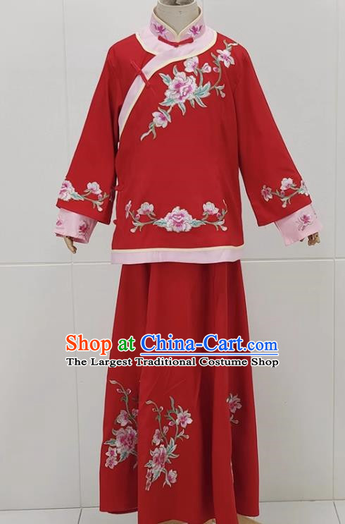 Red Drama Lantern Costumes Costumes Huangmei Opera Costumes Couple Lantern Costumes Women Costumes