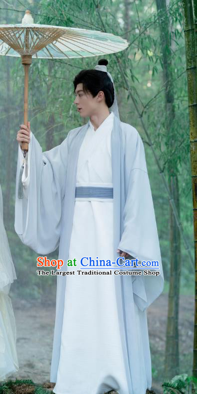 China Ancient Scholar Costumes Romantic TV Series Miss The Dragon Long Yu Chi Robes Young Childe Hanfu Clothing