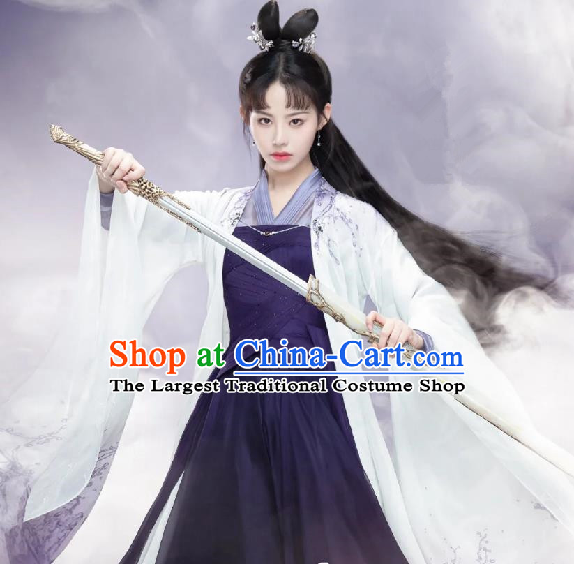 China Ancient Swordswoman Dresses Romance Drama The Journey of Chong Zi Superheroine Gong Ke Ran Clothing