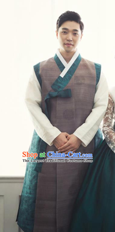 Korean Ancient Groom Clothing Traditional Couple Man Costumes Handmade Hanbok Complete Set