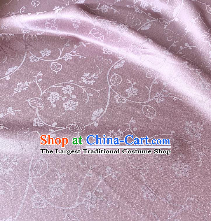 Lilac Chinese Classical Plum Blossom Pattern Silk Fabric Cheongsam Cloth Hanfu Silk Material