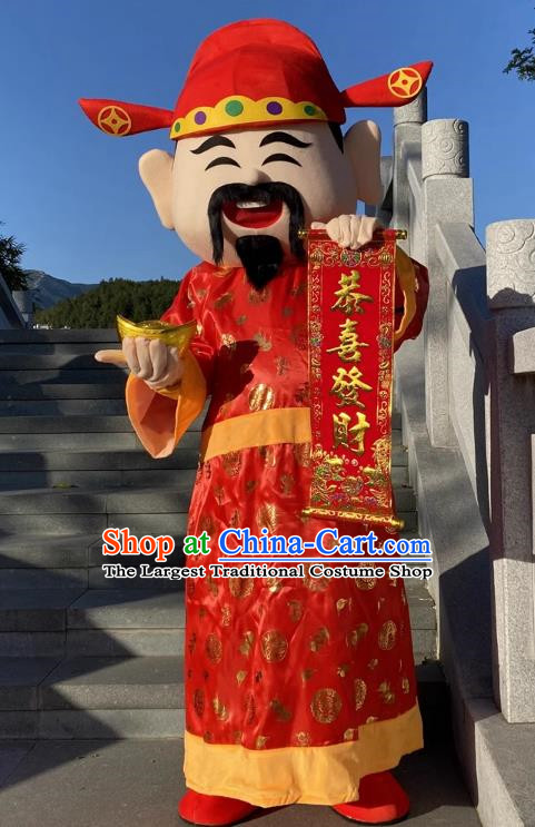 Year of The Dragon God of Wealth Adult Annual Party Celebration Good Cartoon People Wear Walking Doll Costumes New Year Performance Props Doll Costumes