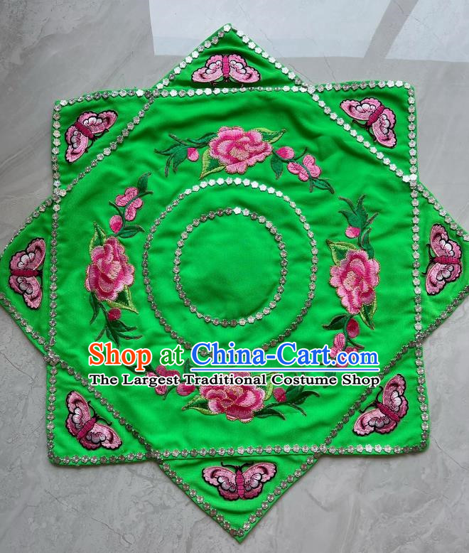 Green Plum Blossom Piece Linen Handkerchief Yangko Supplies Northeastern Two Person Large Yangko Singer Silk Handkerchief Double Sided