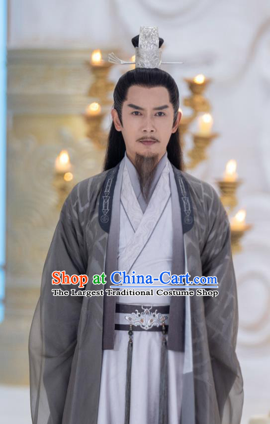 China Traditional Garments Drama Chong Zi Master Min Yunzhong Clothing Ancient Swordsman Costumes