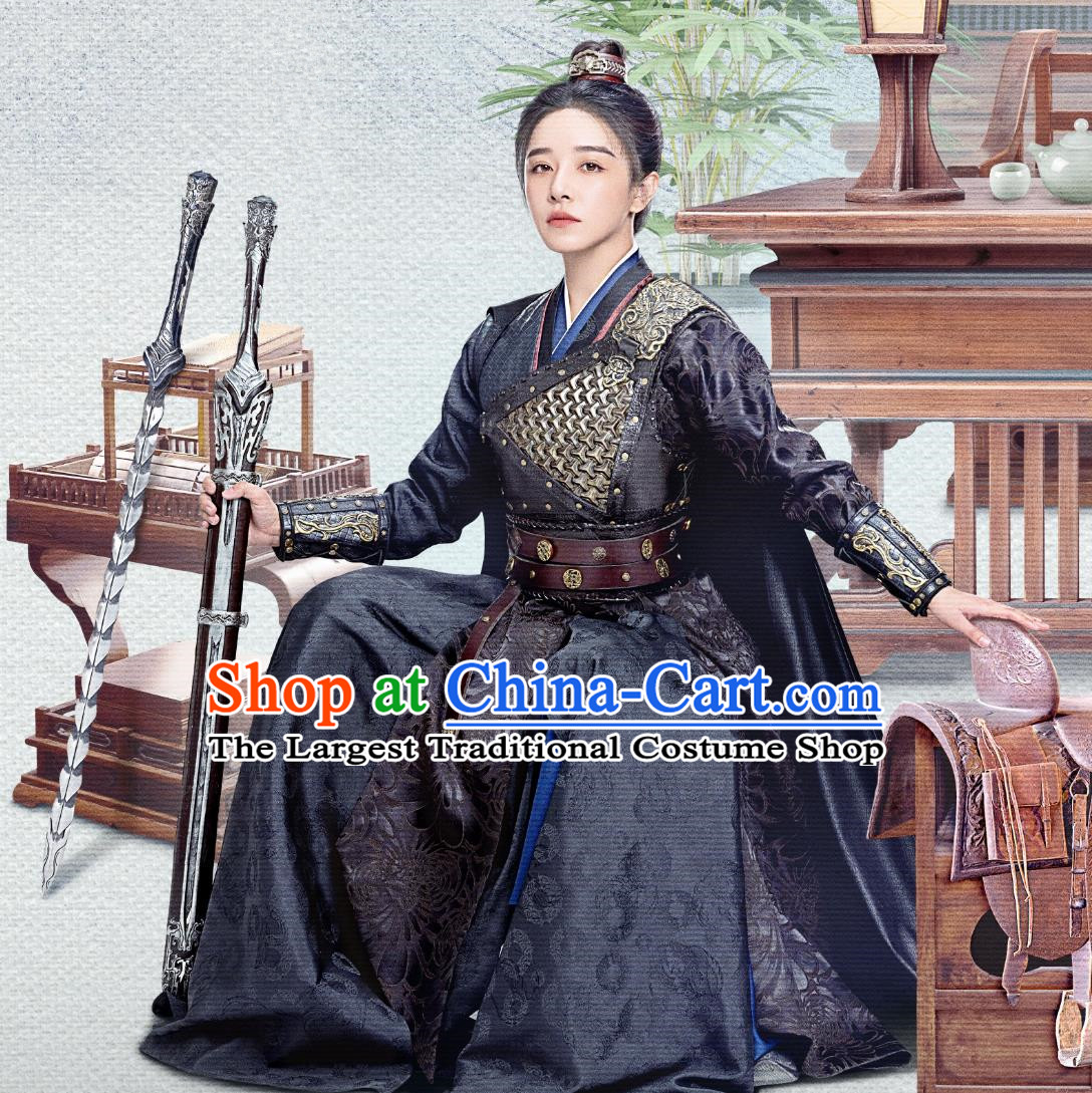 Traditional Chinese Tang Dynasty Female General Armor TV Series Drama Go East Yuchi Hua Costume Ancient China Swordswoman Clothing