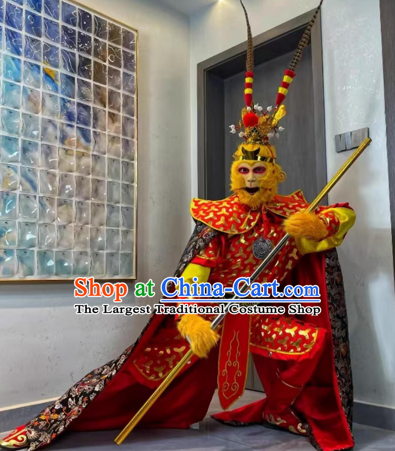 TV Drama Sun Wukong Clothing Journey to the West Handsome Monkey King Red Outfit Halloween Cosplay Costume