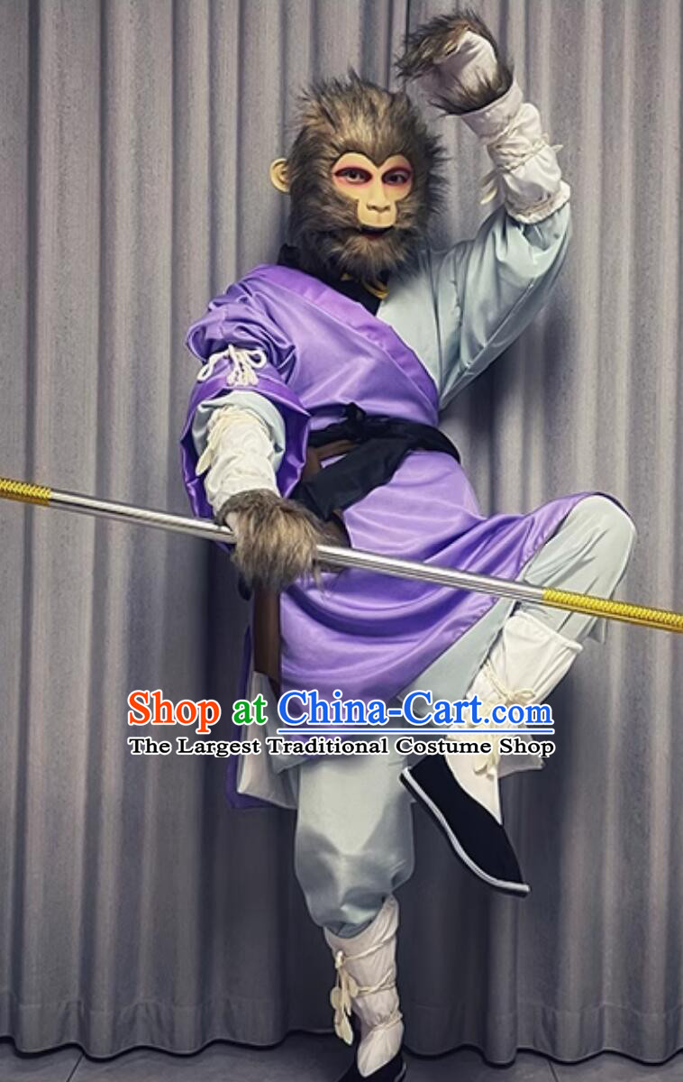 Journey to the West Handsome Monkey King Outfit Halloween Cosplay Costume Black Myth Wukong Tian Ming Ren Clothing