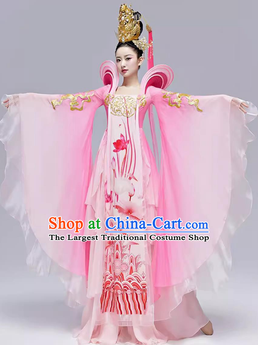 China Tang Dynasty Dance Pink Dress Chinese Classical Dance Costume Traditional Hanfu Clothing