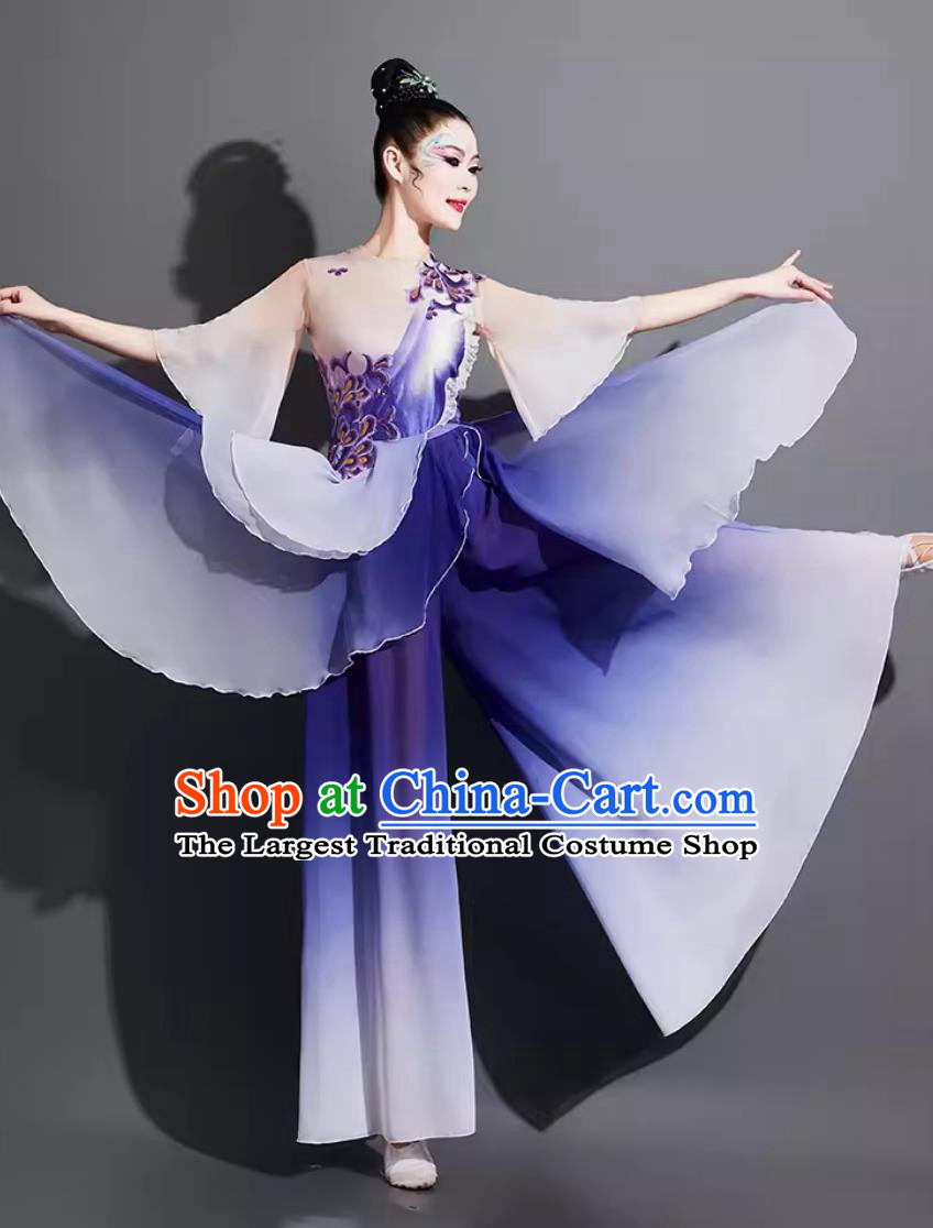 China Folk Dance Purple Outfit Chinese Classical Dance Costume Traditional Butterfly Dance Clothing