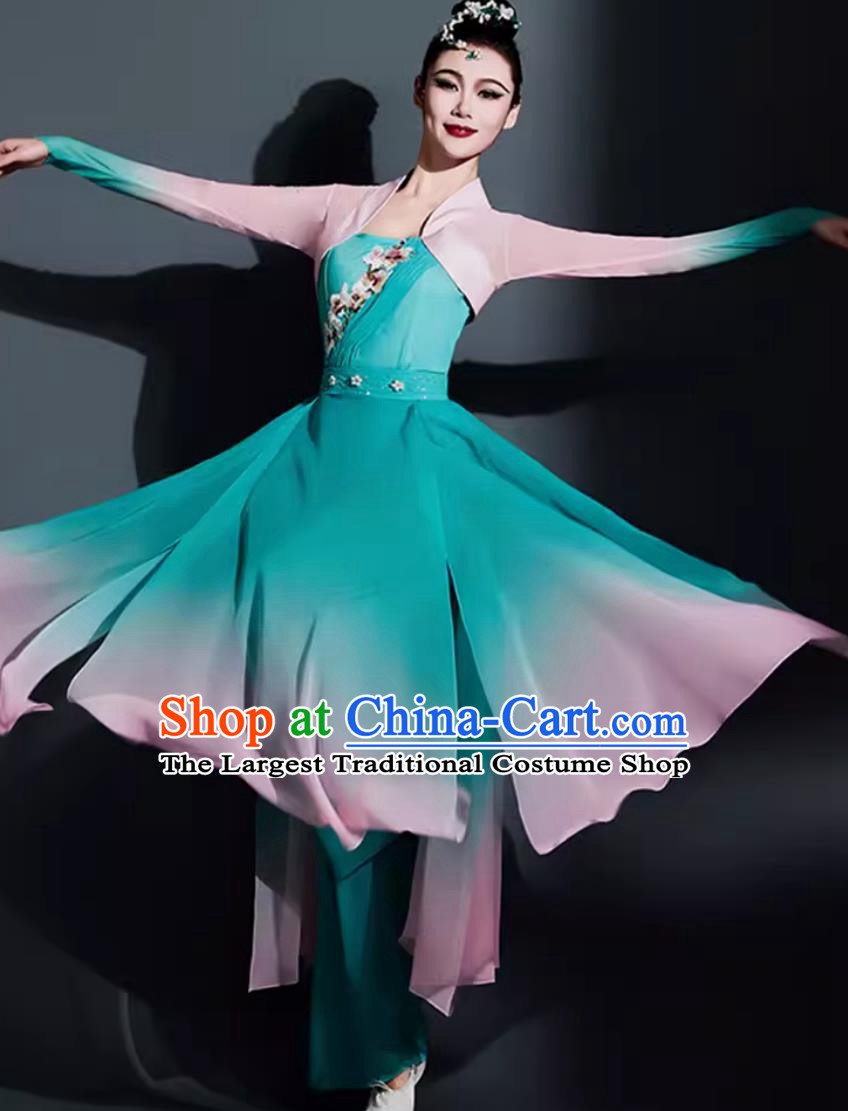 Traditional Han Tang Fan Dance Clothing China Classical Dance Outfit Chinese Dance Contest Woman Solo Costume