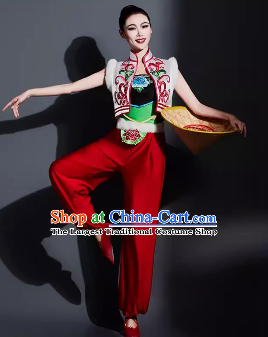 China Yangko Dance Outfit Chinese Folk Dance Costume Traditional Fan Dance Women Group Dance Clothing